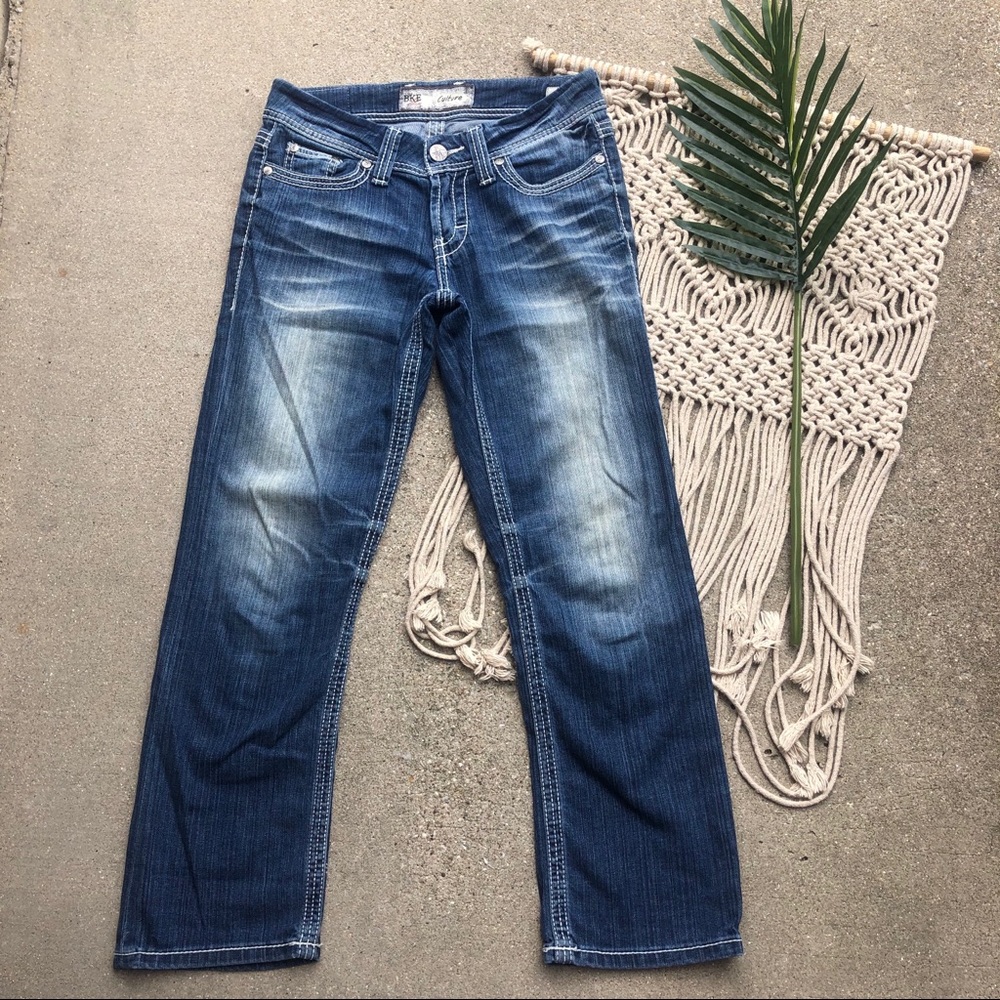 BKE Dark Blue Cropped Ankle Jeans - Picture 2 of 7